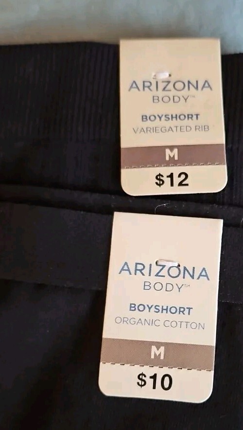 Arizona Body 2-pc. Seamless Multi-Pack Panty Boyshorts Org Cotton/ribbed Sz Med