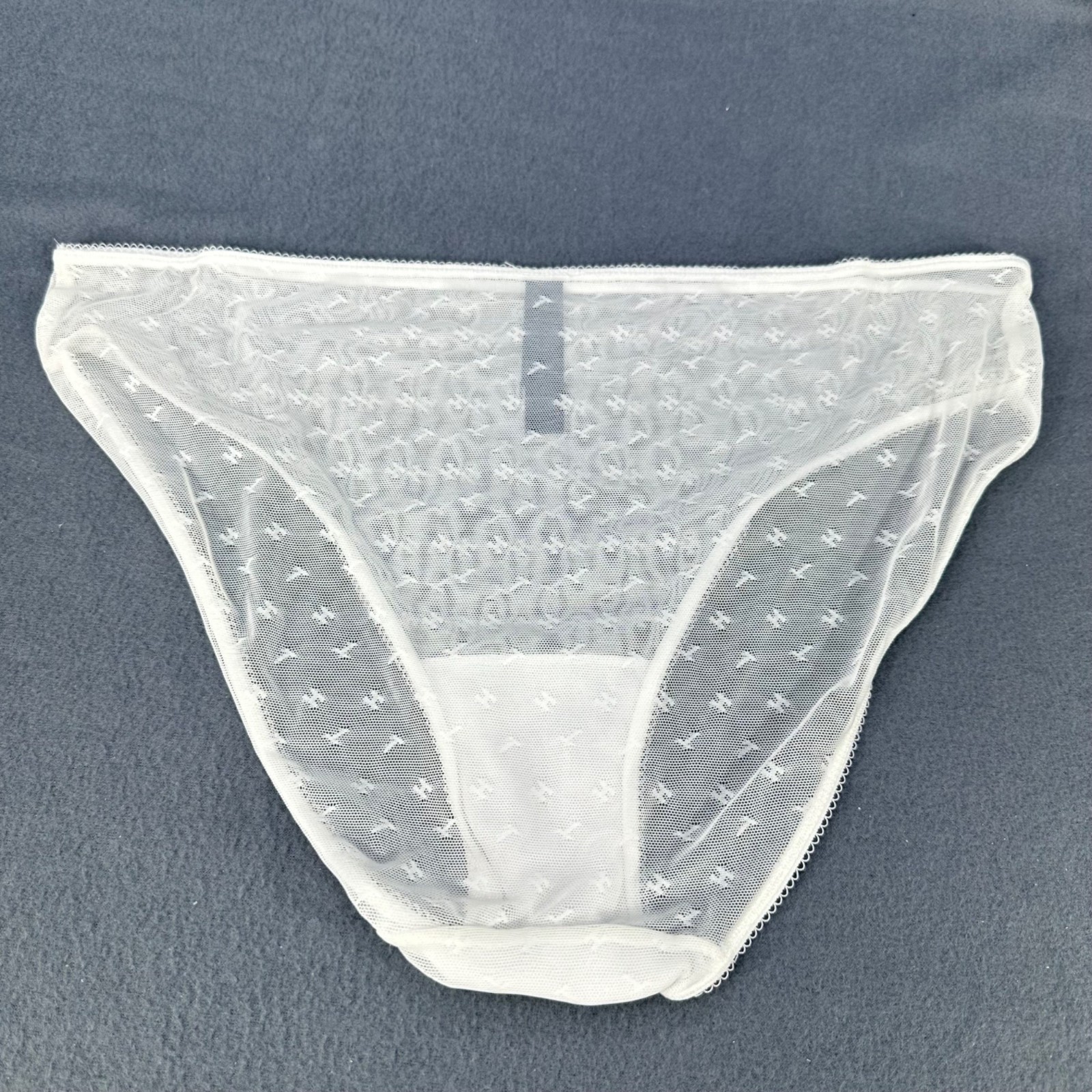 Tommy Hilfiger Womens Size Large Panty Bikini Sheer Mesh White New Without Tags