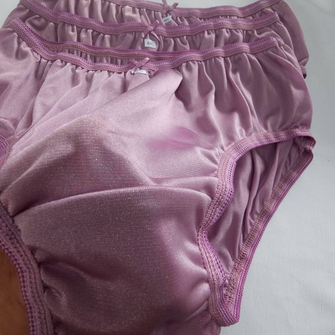 6 Bikini Panties Underwear Woman Men Light Nylon Soft Briefs Hip38″-42″XL/Purple
