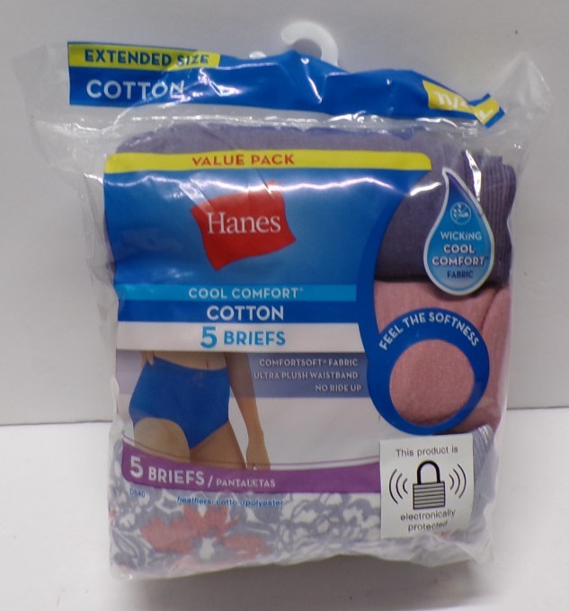 Hanes 5 Pack Women’s Briefs Panties Wicking Cool Comfort Assorted Colors 11/4XL