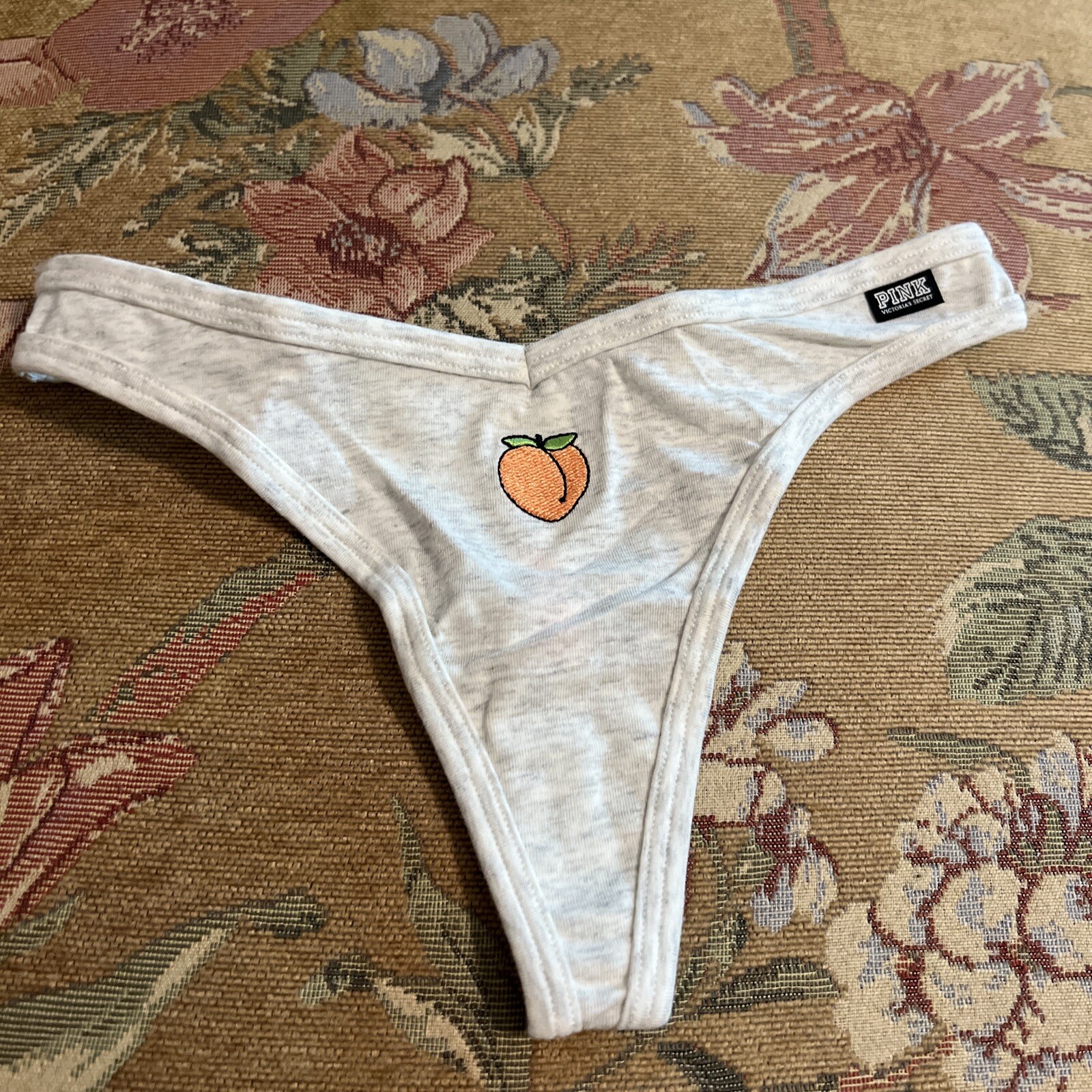 victoria’s secret PINK COTTON THONG PANTY Gray color xsmall