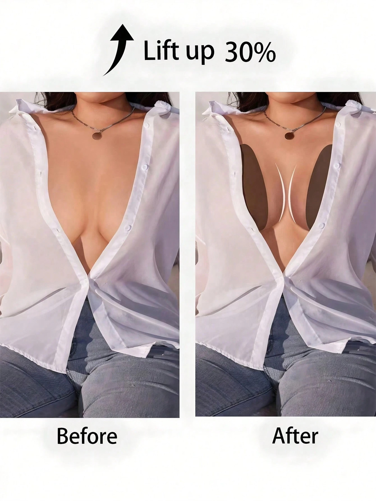 2 Pack/4 Pack Invisible Push Up Bra in Plus Sizes with Silicone Cheap24