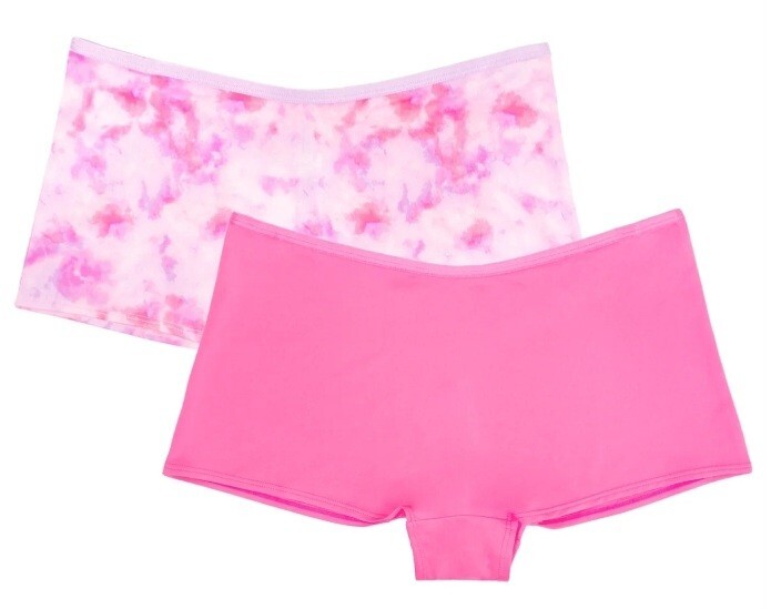 New No Boundaries Junior’s 2 Pack Micro Boyshort Panties Sz XXXL Pink Multicolor