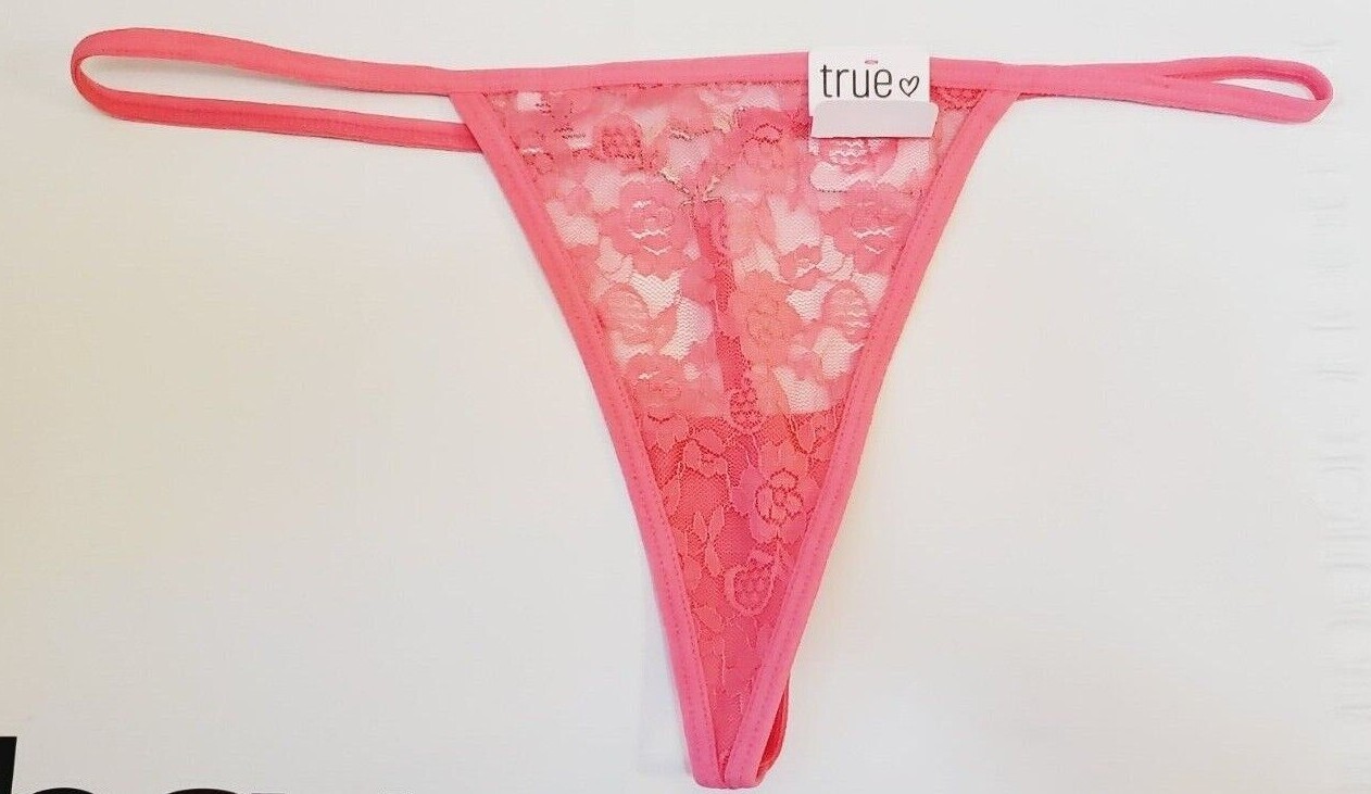 Rue 21 Women’s T Back Thong Panties MEDIUM Pink Heart Rhinestone New