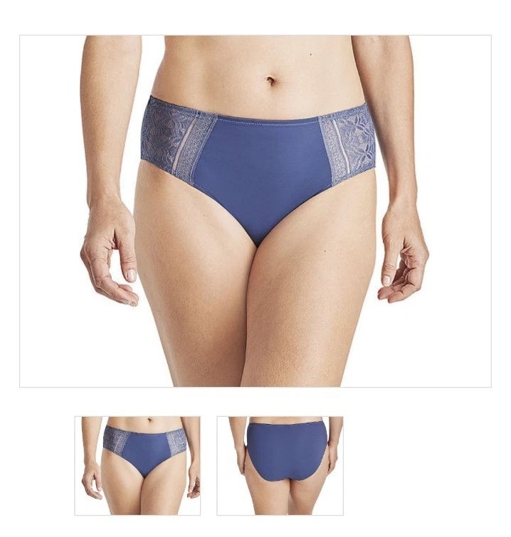 Bali Comfort Revolution Briefs Lot Of 2 Panties DFB598 Chambray Blue Size XL/8
