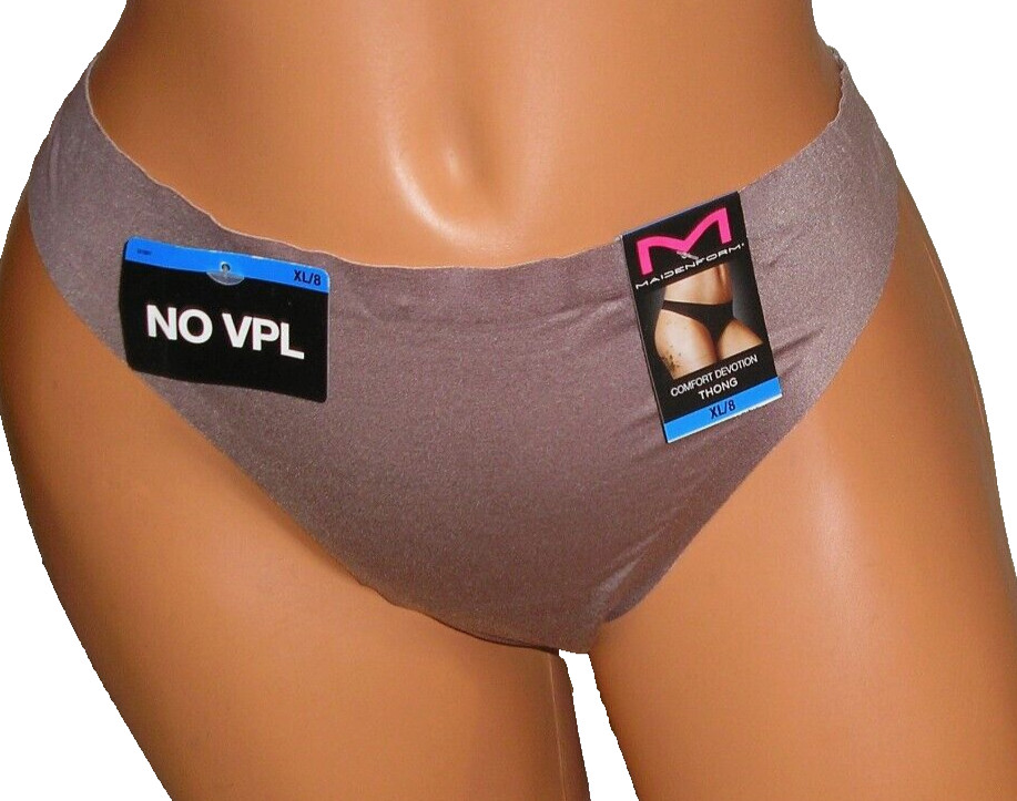 Panties Lingerie Maidenform No VPL Brown Thong Sz 8 XL Adult Gift