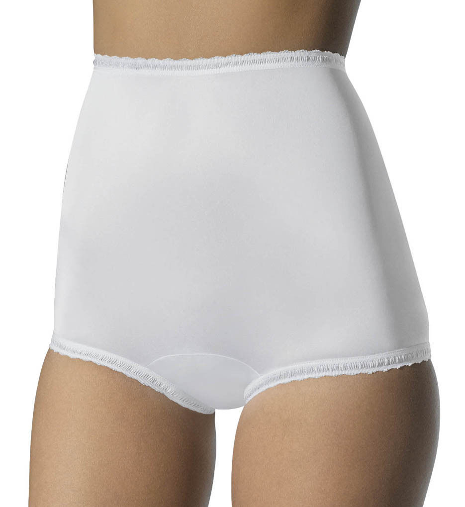 BaLI FreeForm 100% Antron III Nylon Full Cut High Waist White Brief Size 9/2XL