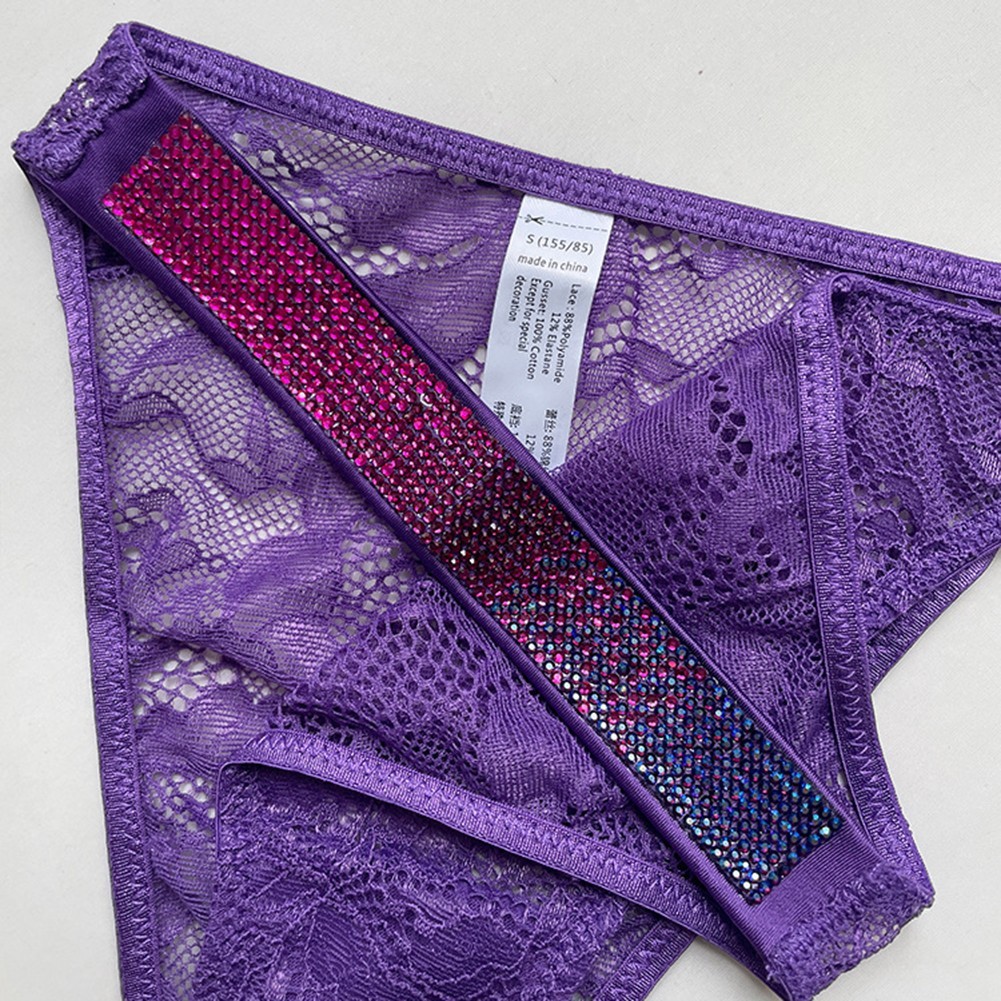 High Cut T Back Lace Briefs Underwear for Women Lace G String Thongs Panties