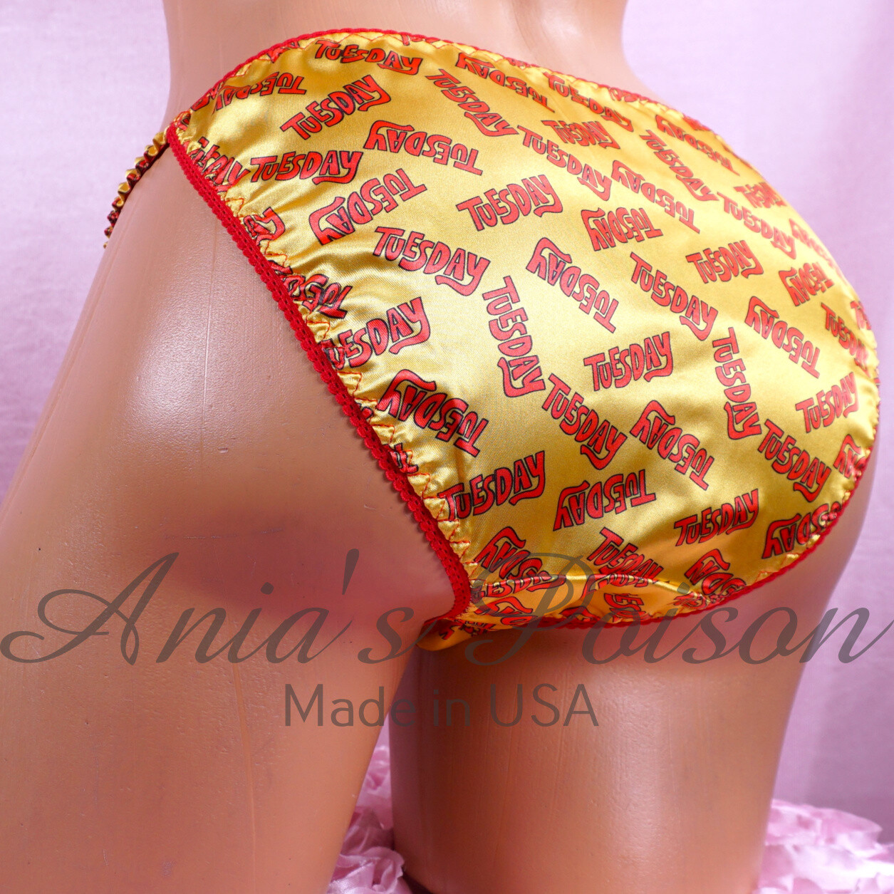 Satin Sissy Ladies panties – Days of the Week DUCHESS CUT string bikini 5-9