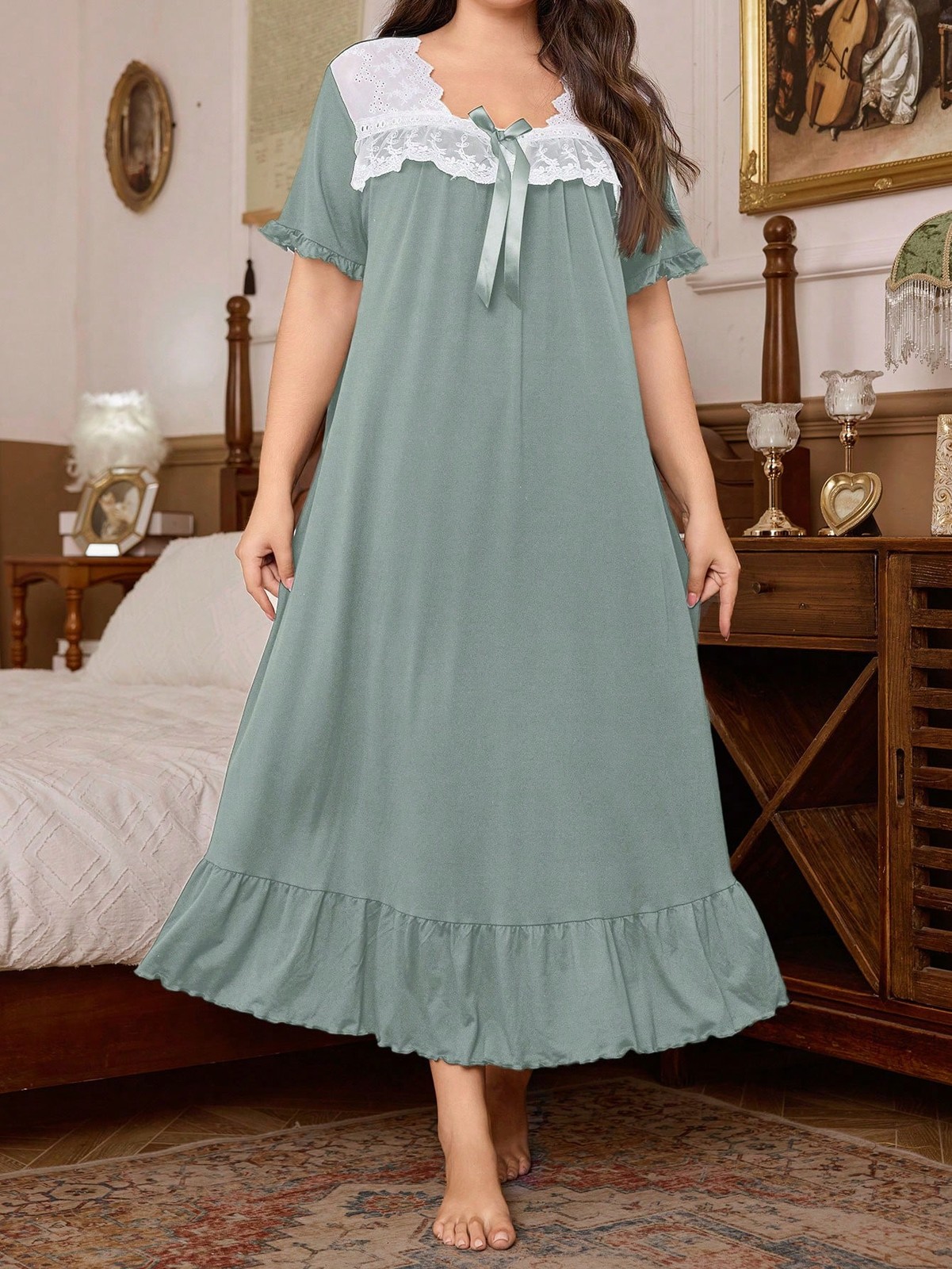 Elegant French Palace Style Maxi Skirt And Nightdress For Large Cheap24