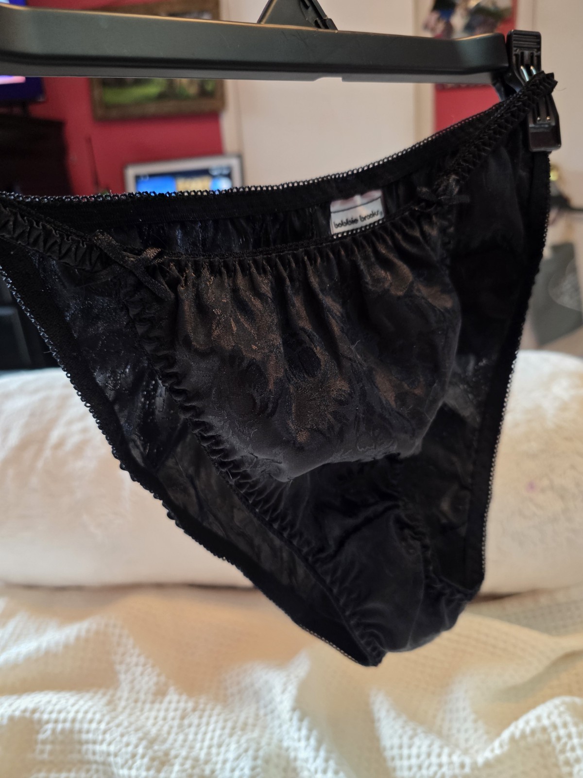 RARE 90s Vintage Bobbie Brooks Satin String Bikini Panties Size 7 Large