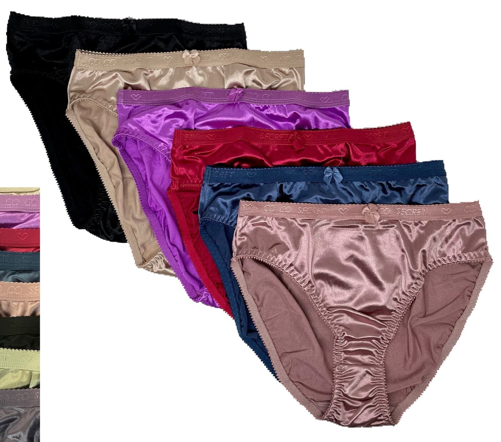 Women’s Coco Secret Satin Full Coverage Panties Underwear #306 S~XL LOT