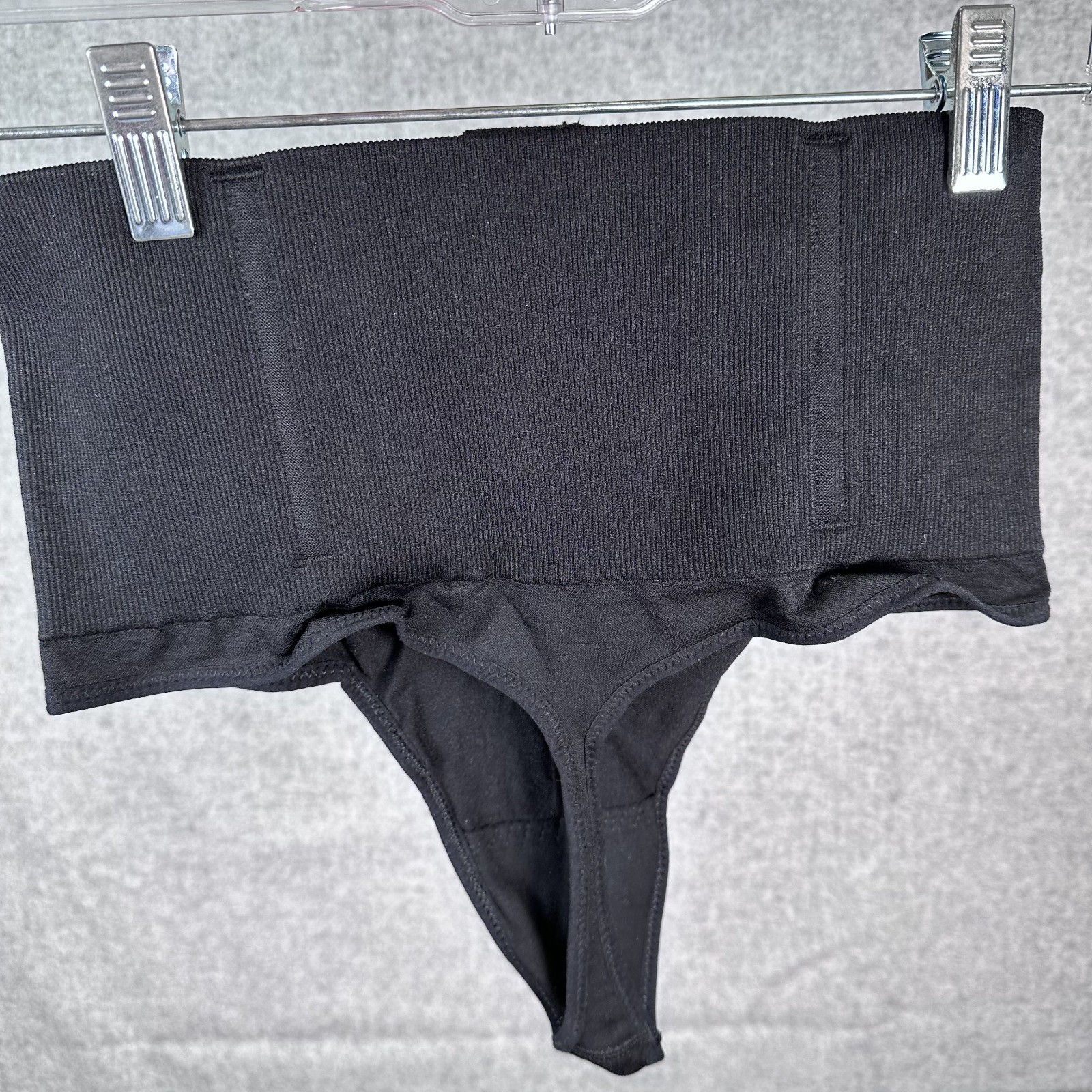 New Womens Corset Underwear Thong Black Hooks Stretch Large