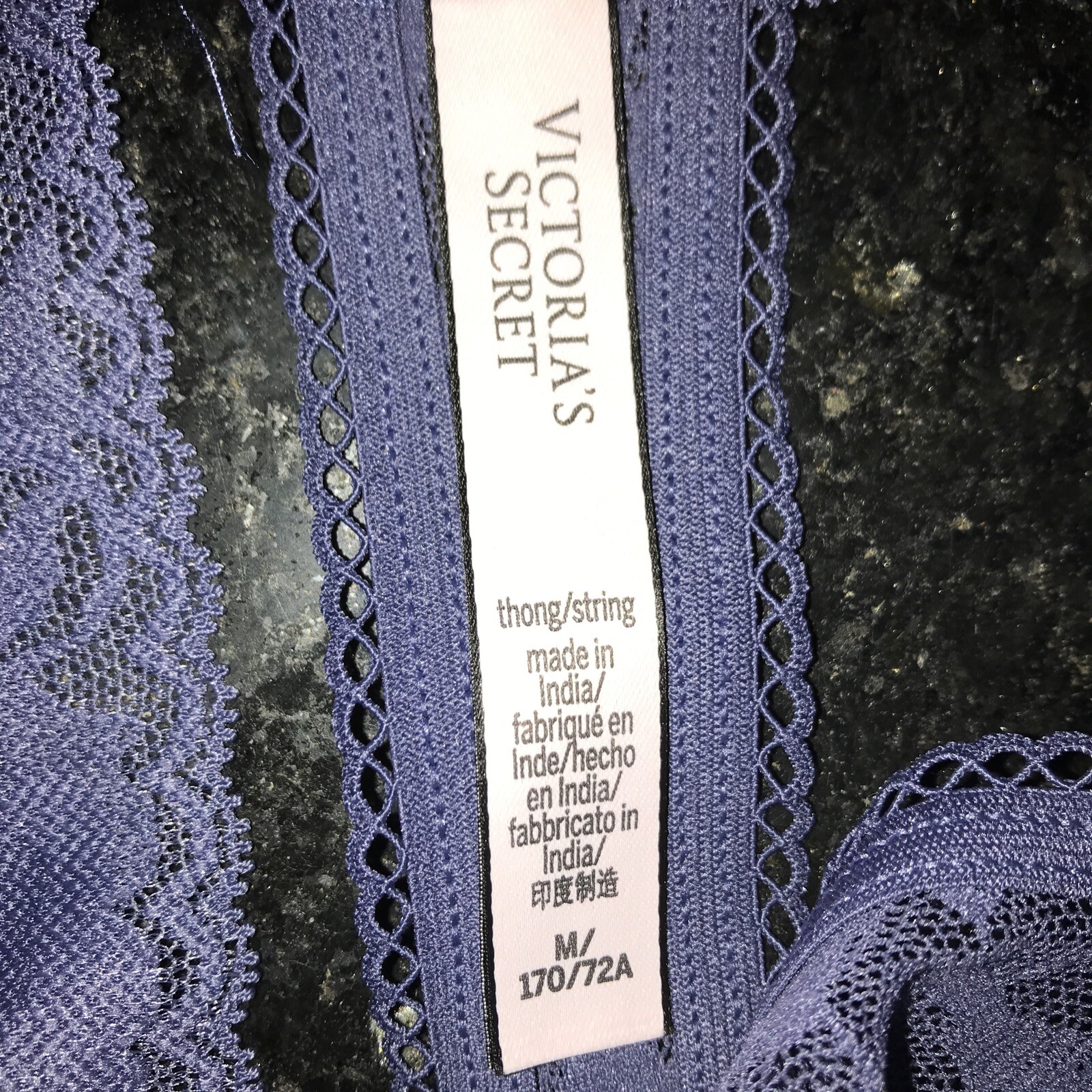 VICTORIAS SECRET~M Panty HI CUT THONG STRING LACE BIKINI~170/72A~MEDIUM