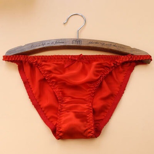 Womens 100% Silk Panties Low-rise Bikini Gifts Underwear Nudies Knickers White