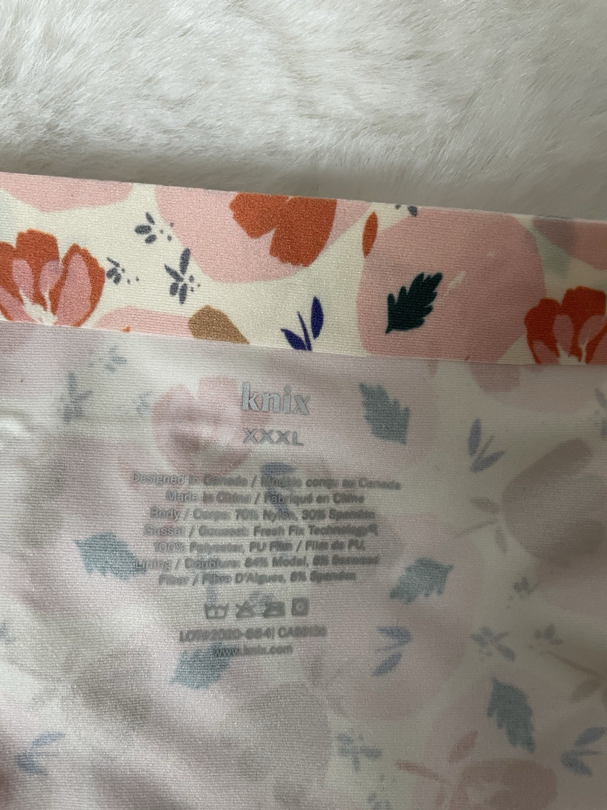 Knix Super Leakproof Boyshort Panties Floral Pink Multicolor 3XL