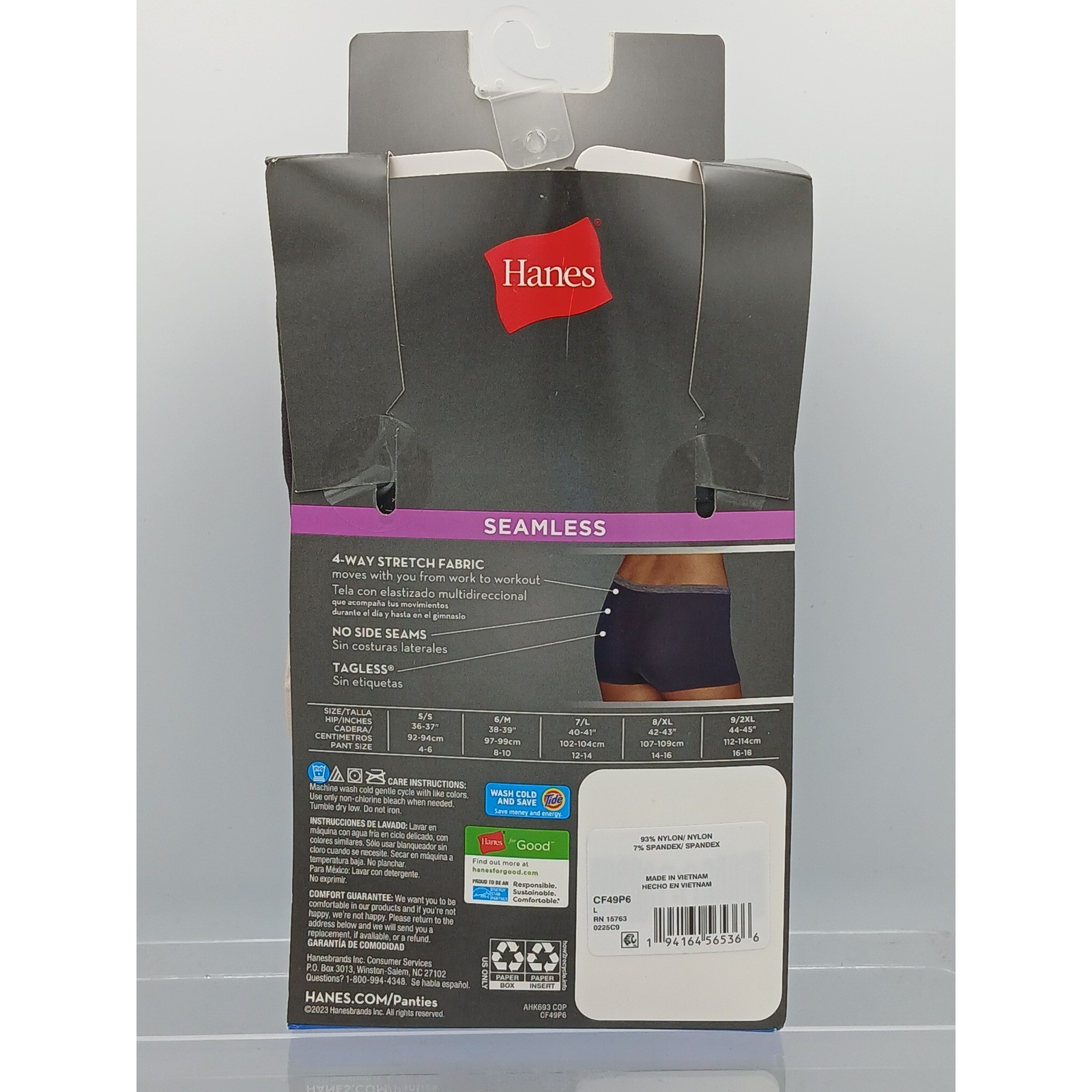 Hanes Womens 6 Pack Comfort Flex Fit Seamless Boyshorts Multicolor CF49P6 Size L