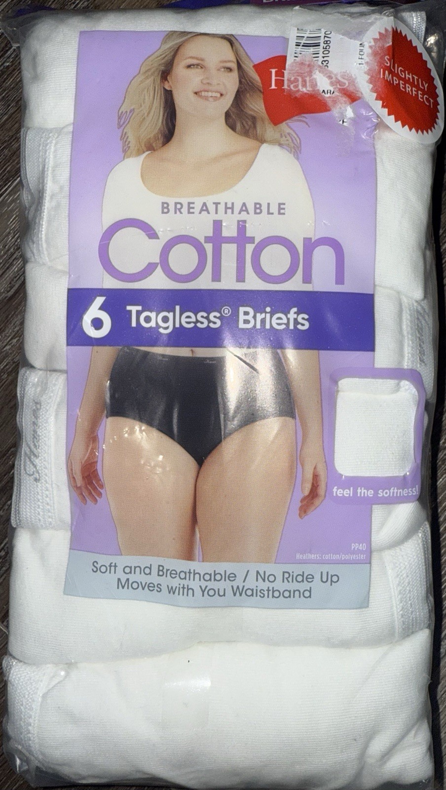 Hanes ~ 6-Pair Women’s Brief Underwear Panties Cotton White Breathable ~ 2XL/9