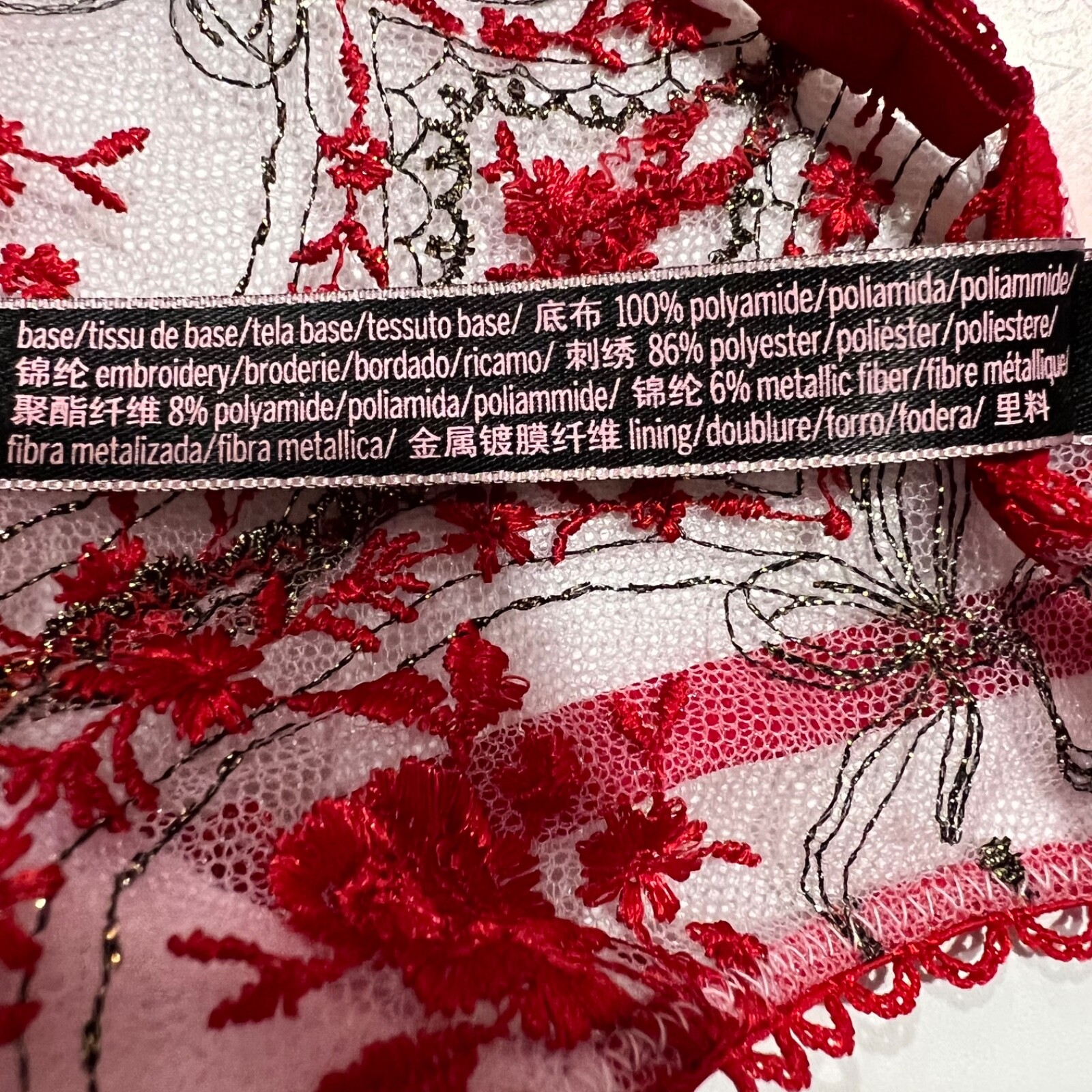 NWT VICTORIA’S SECRET Very Sexy V String Pantie Sz XS-M-L Red Floral Metallic