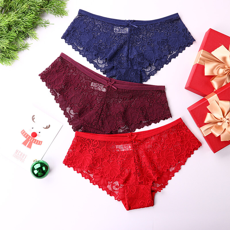 6 Pack Lot Women Sexy Lace Floral Brief Pantie Thong G-string Lingerie Underwear