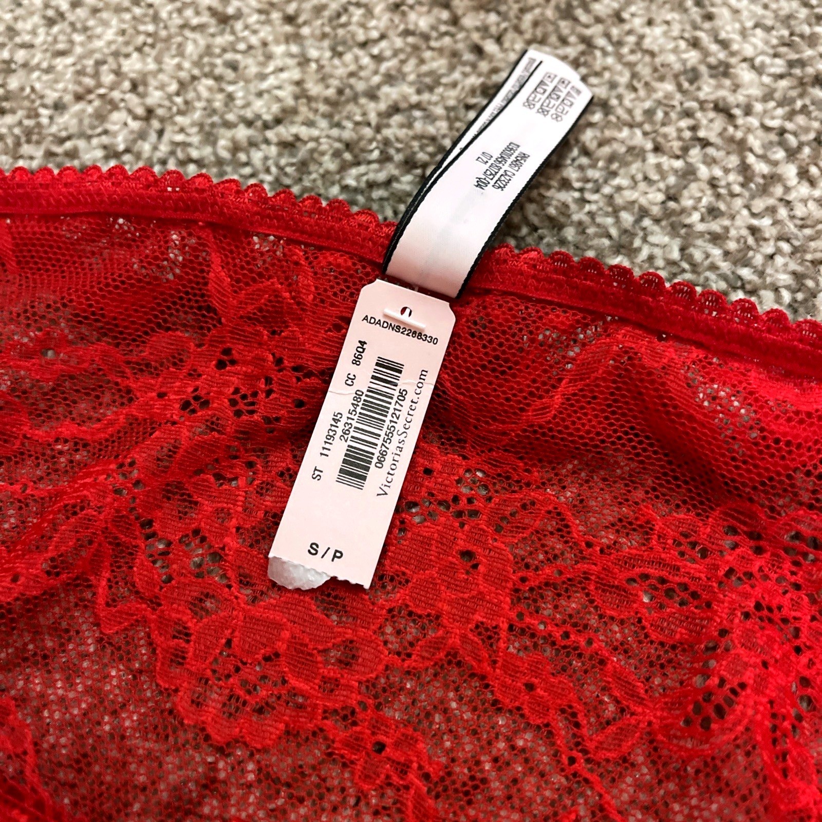 Victoria’s Secret NWT Small Red Lace Ruffle Bikini Panties Sexy Cheeky High Hip
