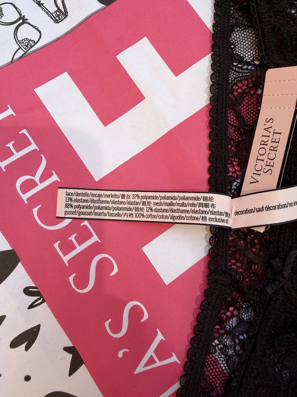 Victoria’s secret panties String , S Size, Black Color