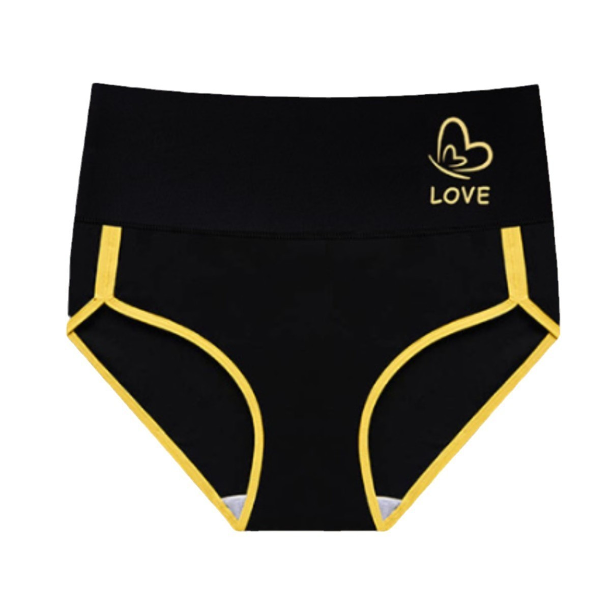 4 Piece Spliced Triangle Pants Printed Sports Women’S Underwear Elastic Waist