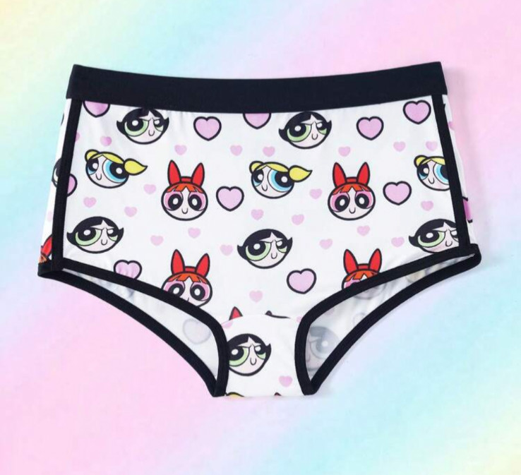 Women’s Teens Powerpuff Girls X SHEIN Kawaii Cartoon Boyshort Shortie Panty M