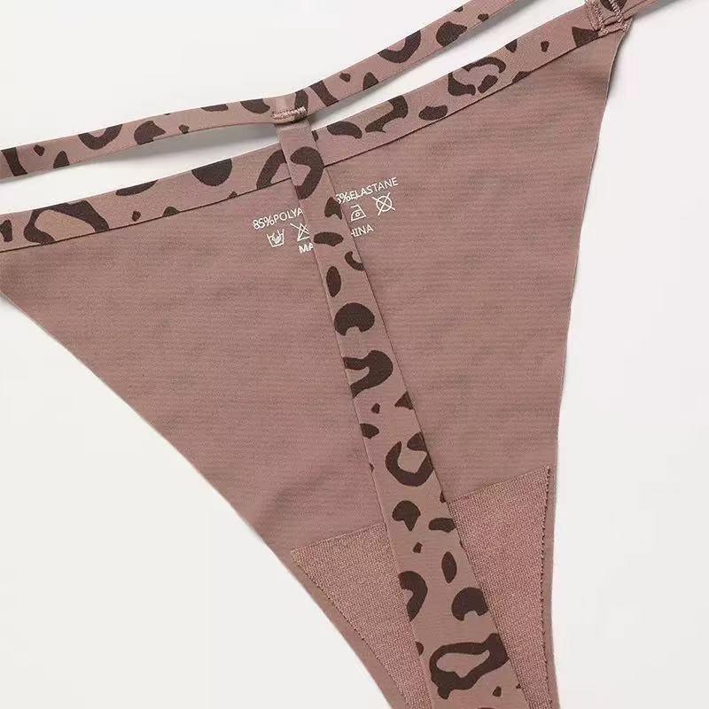 Lady Knickers Strap Thongs Leopard Print Underwear and Briefs Size Up To Uk 14