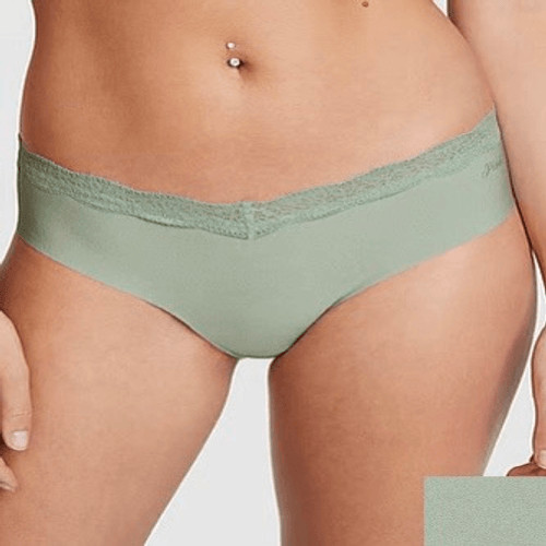 Victoria’s Secret, pink, no-show, cheekster panty. Size XL Indonesia, green with