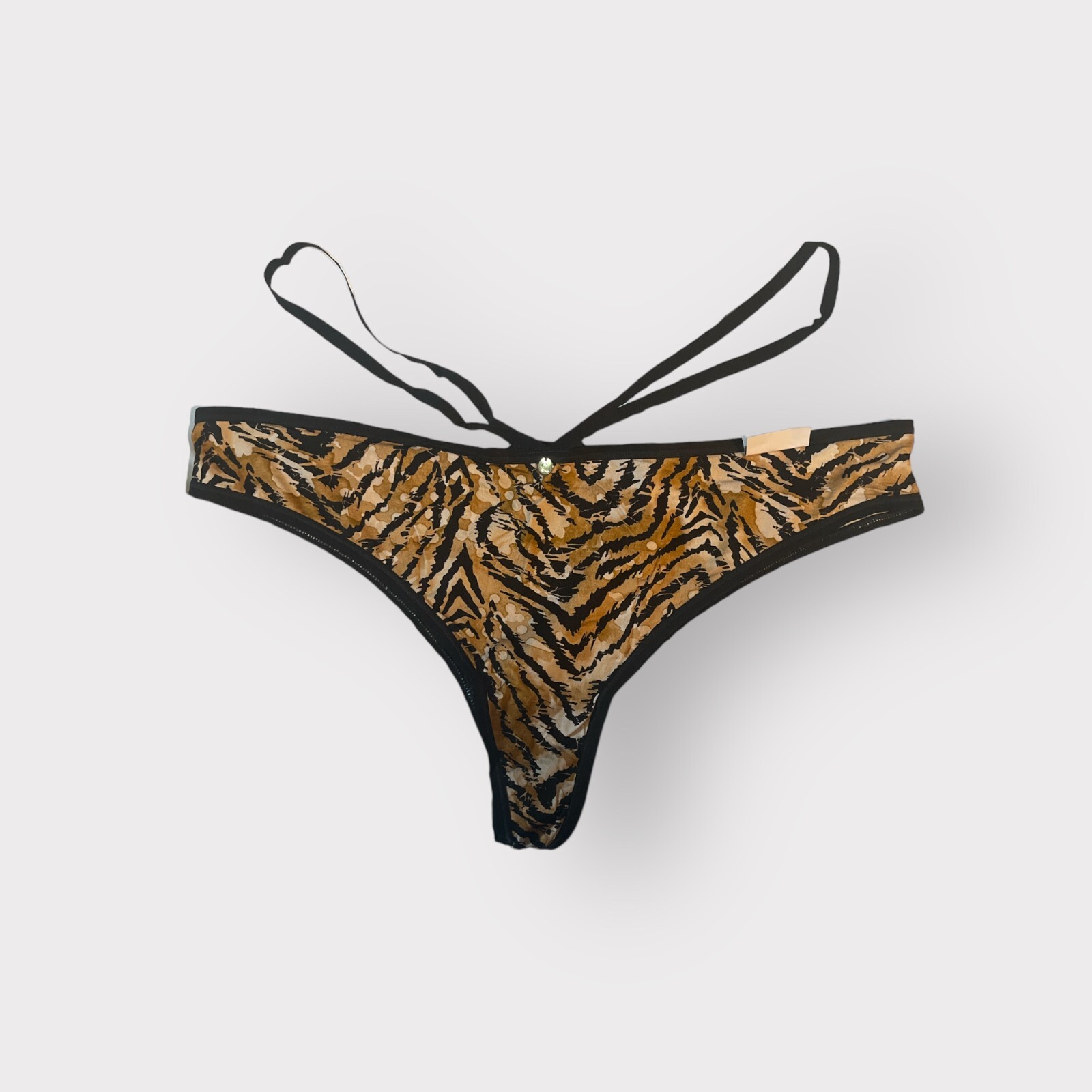 Lane Bryant Cacique Strappy Tanga Panty 22/24 Tiger Animal Print (0256)