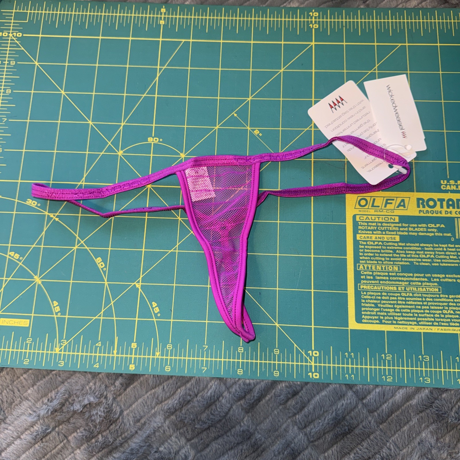 Wicked Weasel 611 Micro Naughty Mesh Knicker Purple Medium String Back
