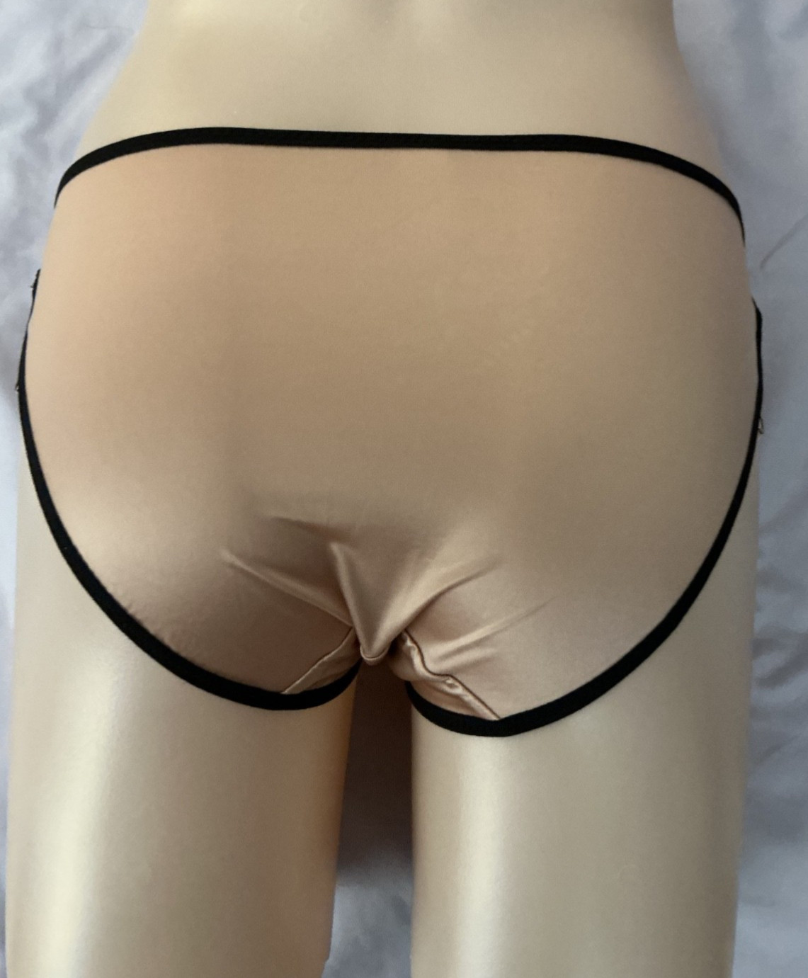 Women Kawaii Polka Dot Bowknot Open-Front Ruffled Strappy Bikini Panties size M