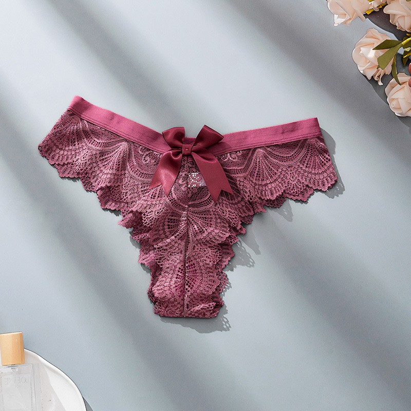4 Pack Lot Sexy Womens Lace Panties Thongs See Through Sheer Underwear Lingeries