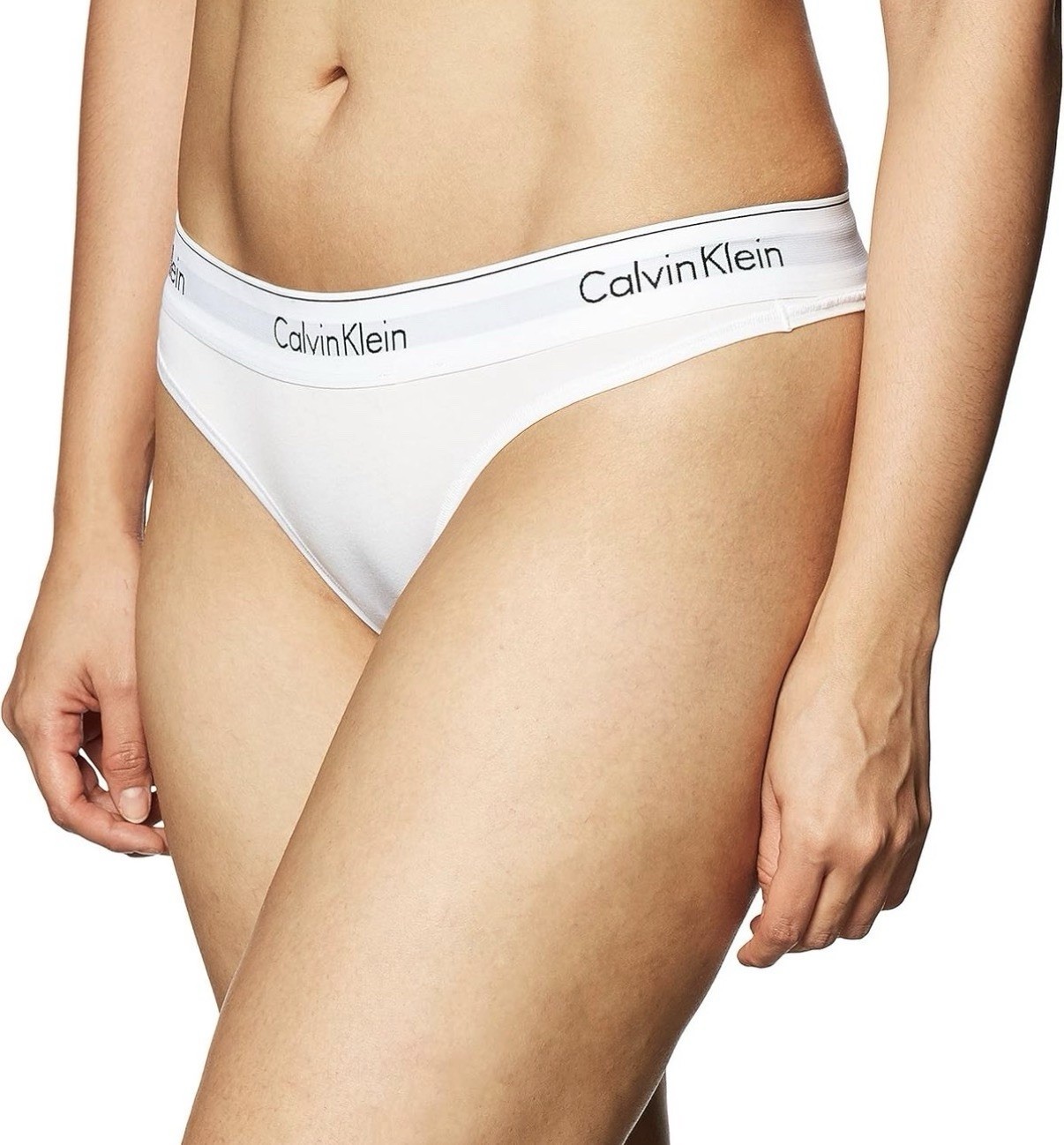 CALVIN KLEIN Modern Cotton White Black Grey Thong Panty Womens Sz Small, F3786