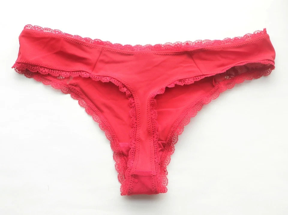 Women Thongs embroidery Mesh Underwear Hipster G-string Panties Red XS-M-L-XL