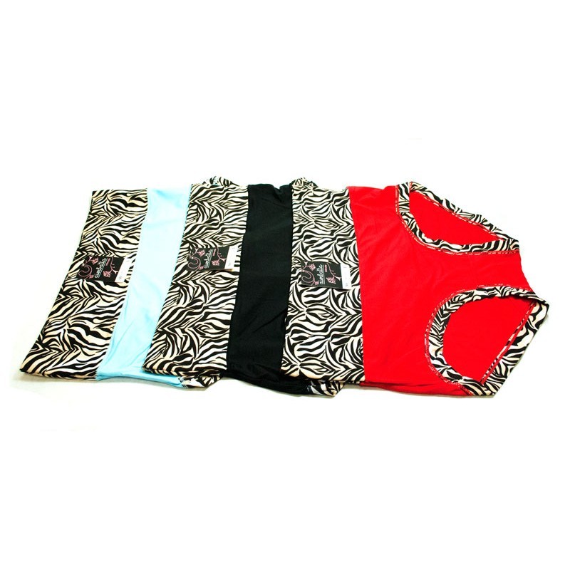 B3 Colorful Zebra high cut waist Soft Stretchy Brief sissy panties Sz L