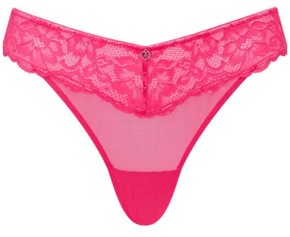 Ann Summers Sexy Lace Planet Thong Size 10 – New With Tags – Dark Pink