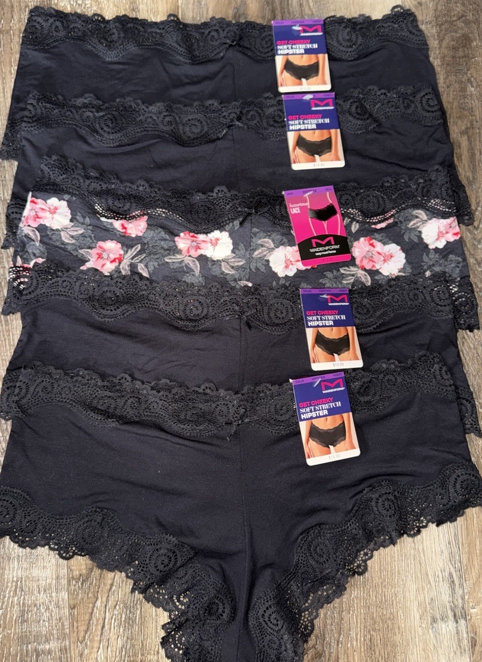 Maidenform ~ 5-Pair Women’s Hipster Underwear Modal Blend ~ 2XL/9