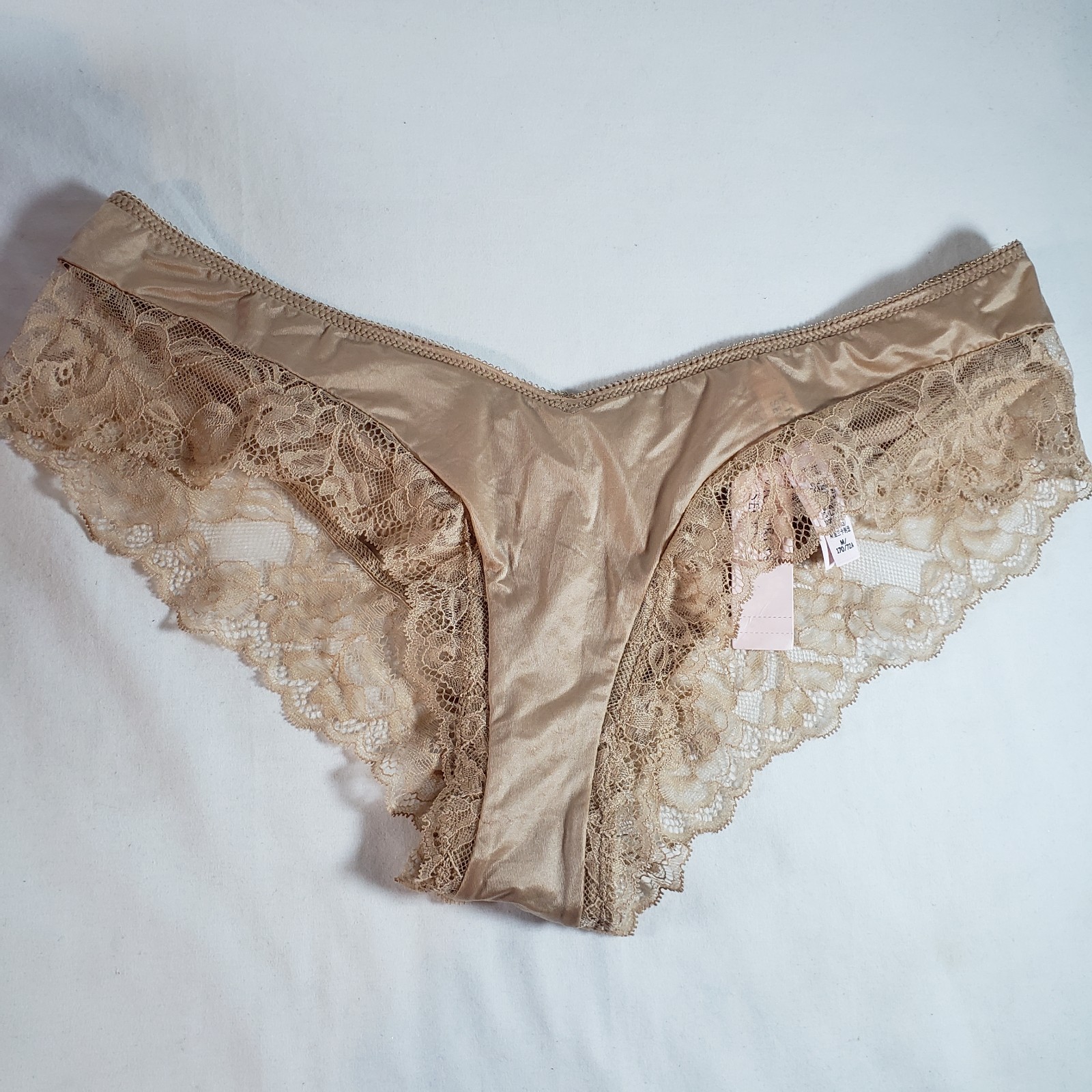 Victoria’s Secret Rose Lace-Trim High-Leg Cheeky Panty Smooth Satin