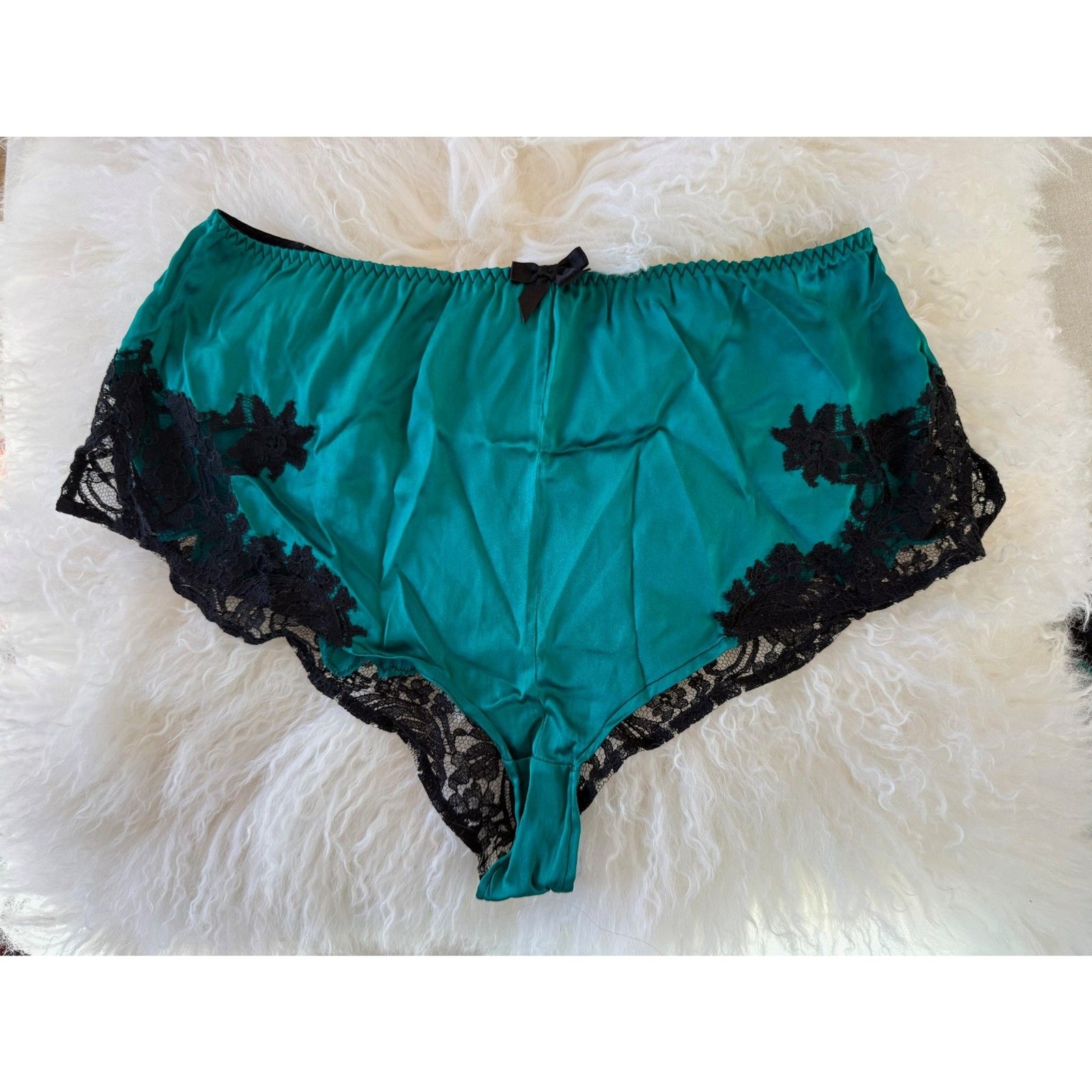 AGENT PROVOCATEUR SOIREE NAYELI Green Silk French Knicker Brief NWOT $505 RARE