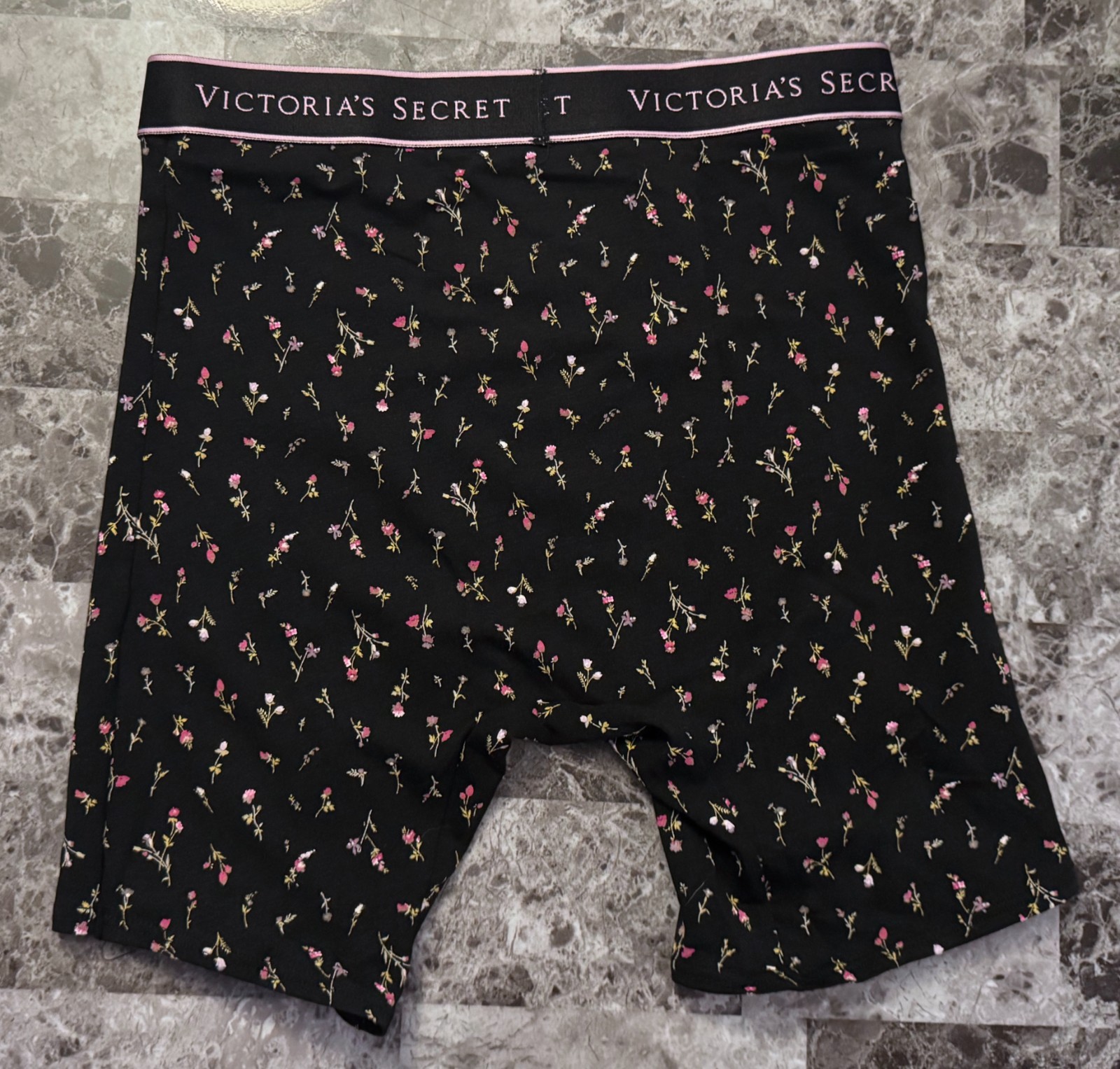 NWT VICTORIA’S SECRET PINK ROSE FLORAL THICK BAND BOY BRIEF BOXER SHORTS PANTIES
