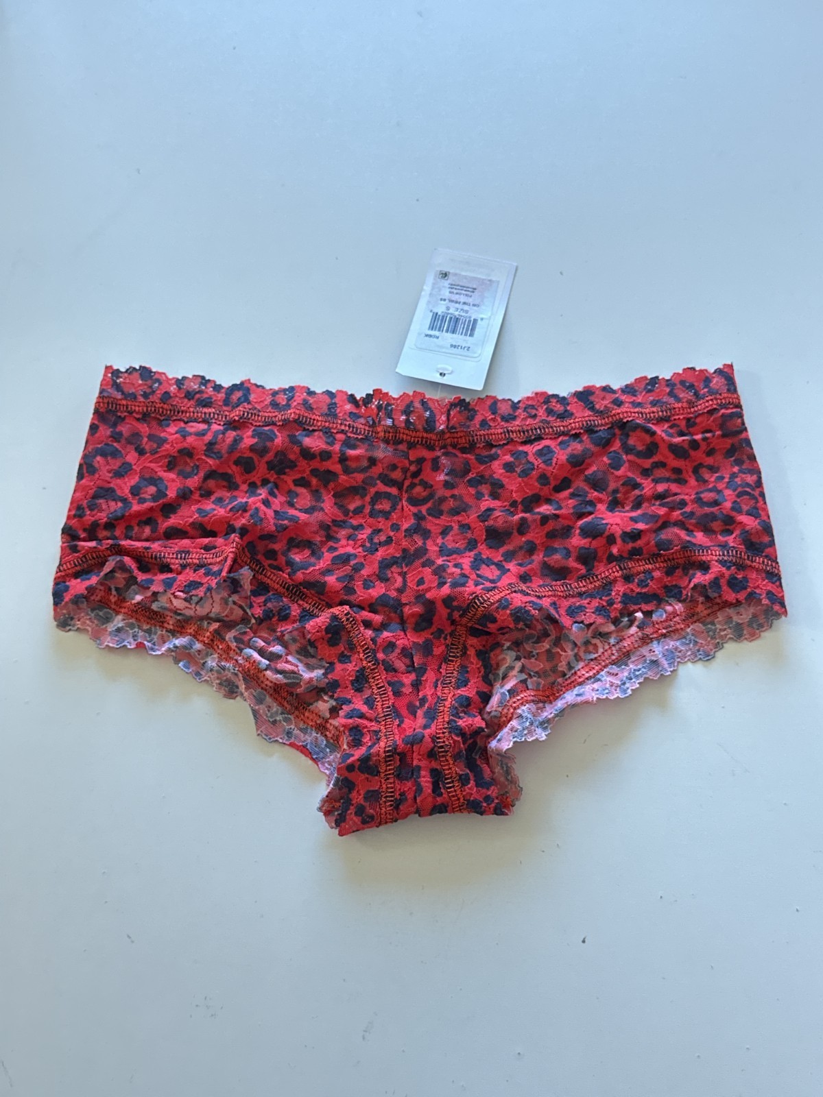 NWT! Hanky Panky Women’s Sz S “On The Prowl” Stretch Lace Boyshorts 2J1286 Red