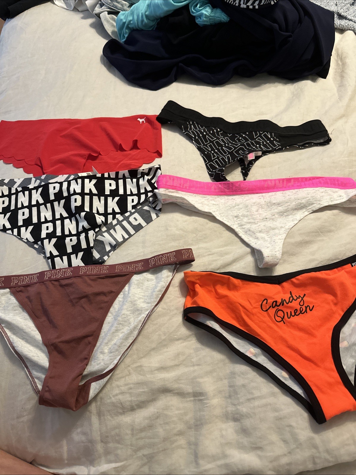 6 VICTORIA’S SECRET PINK Panties Size Large NWT Mixed Styles, And Colors