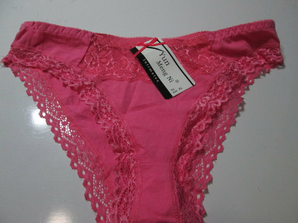 NWT Yun Meng Ni Womens Size XL Cheeky Panty Pink Lace Lingerie