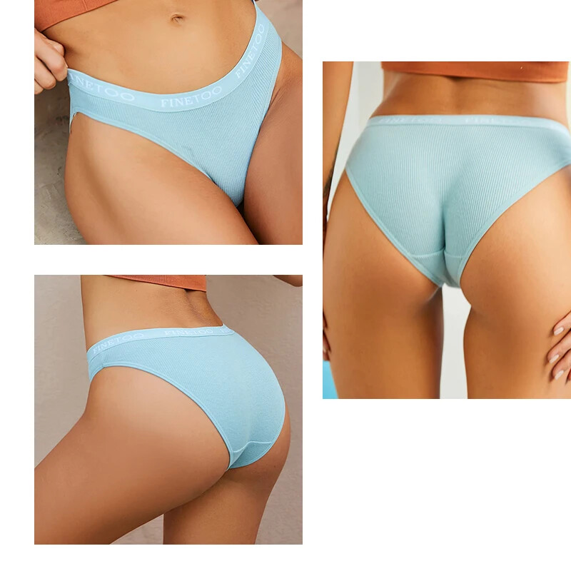 5-Piece Women’s Solid Cotton Panty Set with Elastic Waistband – Low-Rise Briefs