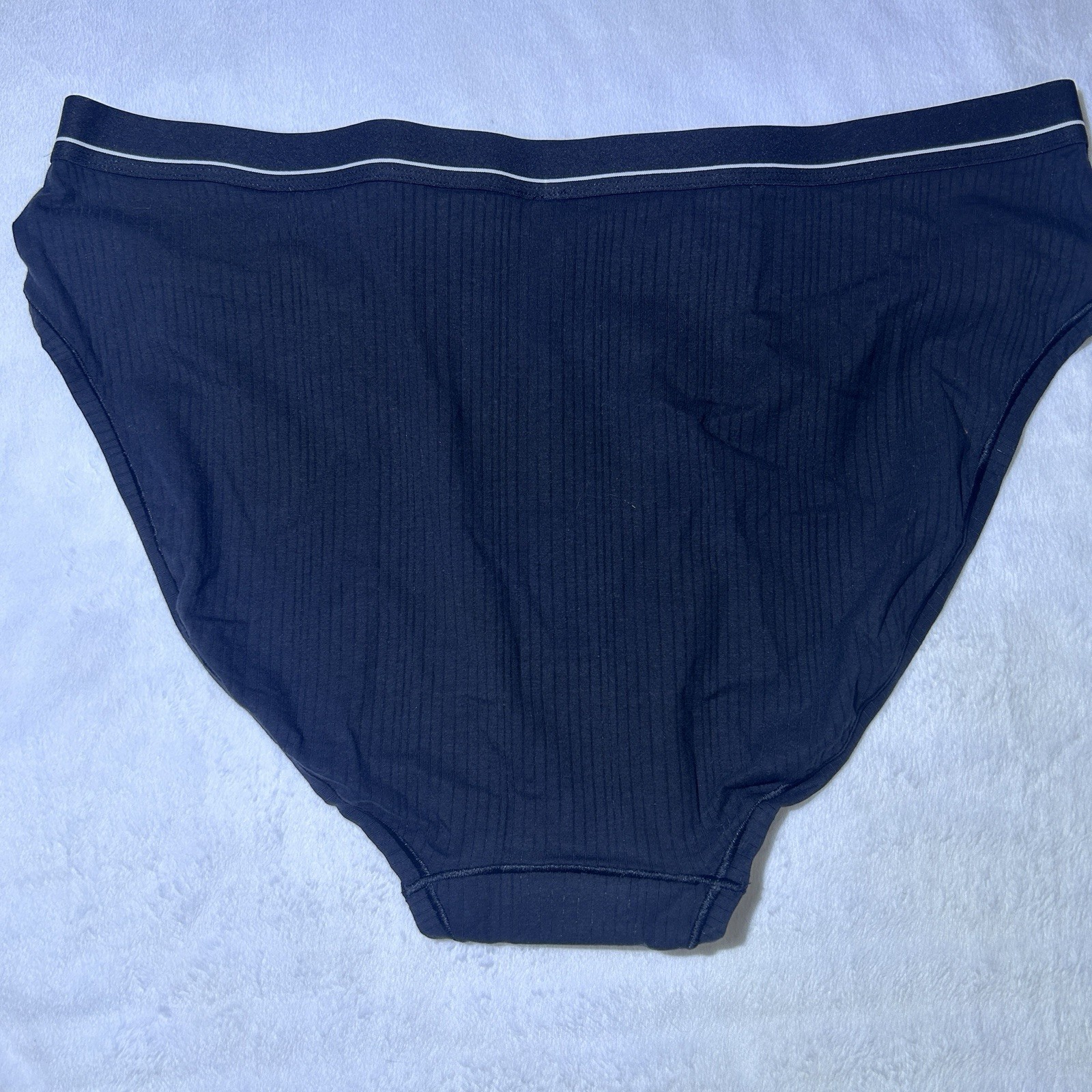 Lululemon Stretch Cotton Ribbed Logo Super High Rise Bikini Underwear Large NEW!