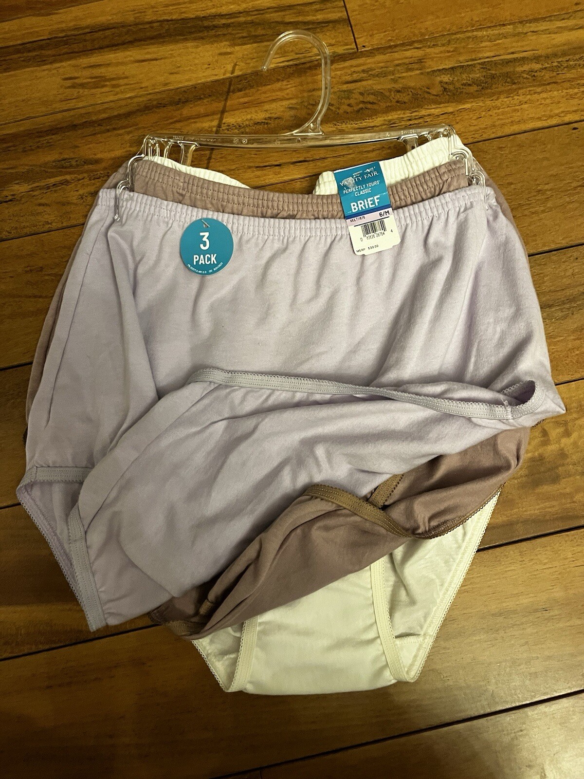 Vanity Fair 3 Pair Perfectly Yours Classi Cotton BRIEF 15320 Multi Size 6/Med