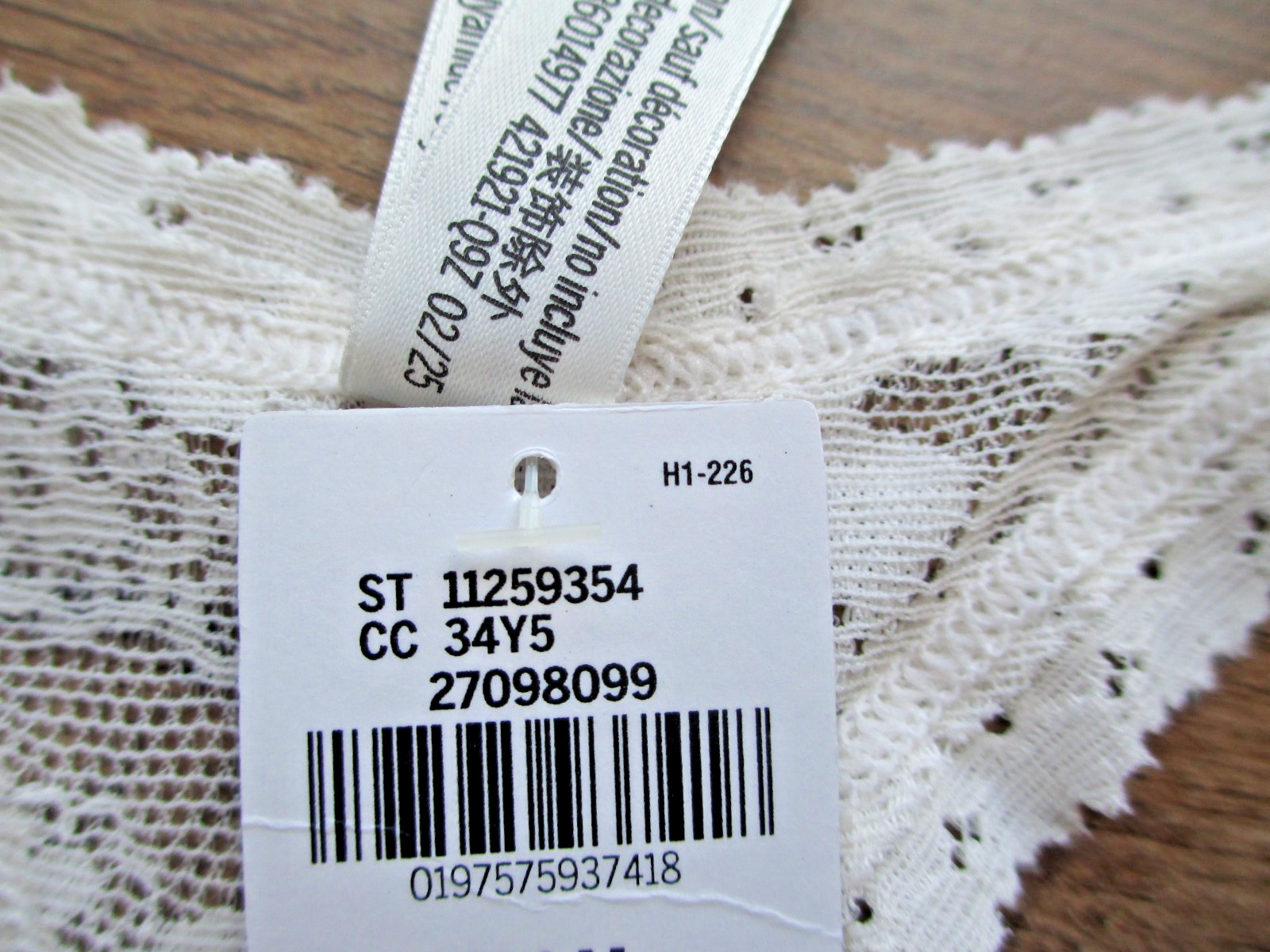 VICTORIA’S SECRET PINK Wink High Leg Thong Panty S M L XL Coconut White Lace NWT