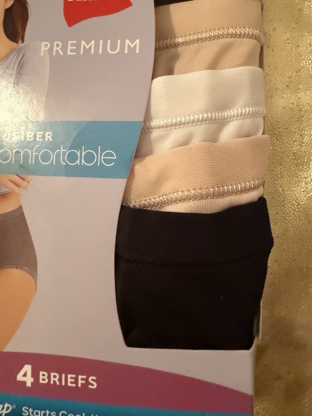NWT Hanes Premium 4 Pack Microfiber Cool & Comfortable Briefs Panties Size 5/S